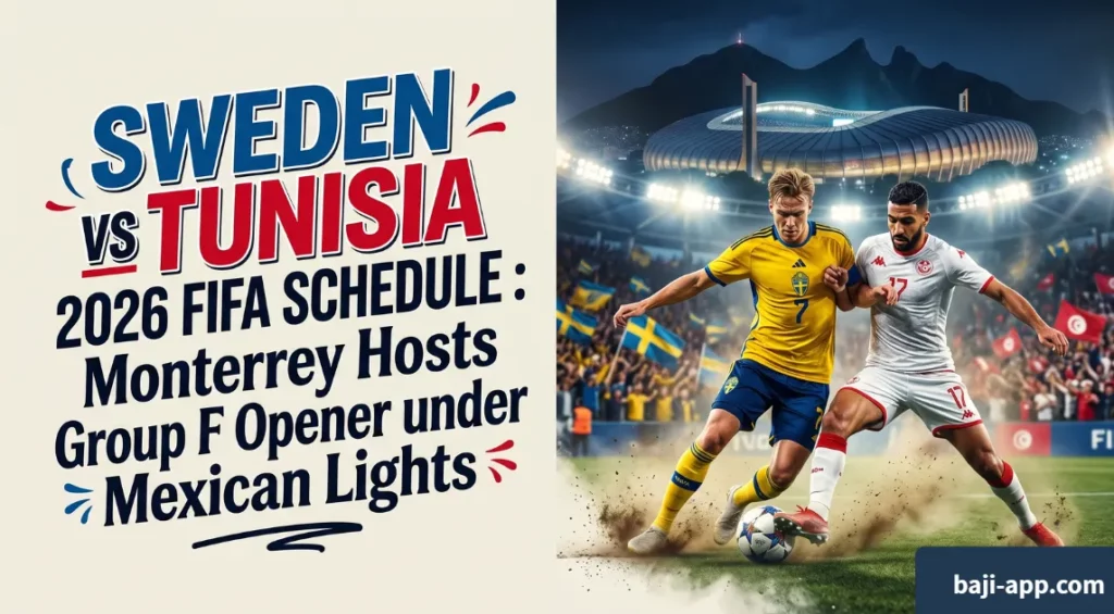 Sweden vs Tunisia 2026 FIFA Schedule : Monterrey Hosts Group F Opener under Mexican Lights
